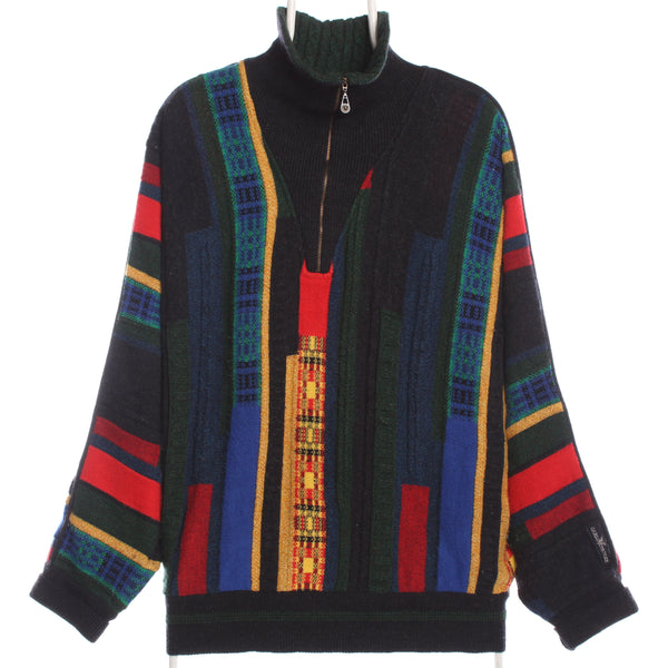 Colo Colucci 90's Coogi Style Quarter Zip Jumper / Sweater XXLarge (2XL) Yellow