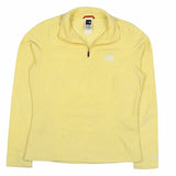 The North Face 90's Quarter Zip Spellout Fleece Sweatshirt Small Yellow