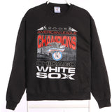 Jerzees 00's Y2K White Sox Crewneck Sweatshirt Small Black
