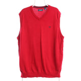 Chaps Ralph Lauren 90's Vest Sleeveless V Neck Jumper / Sweater XLarge Red