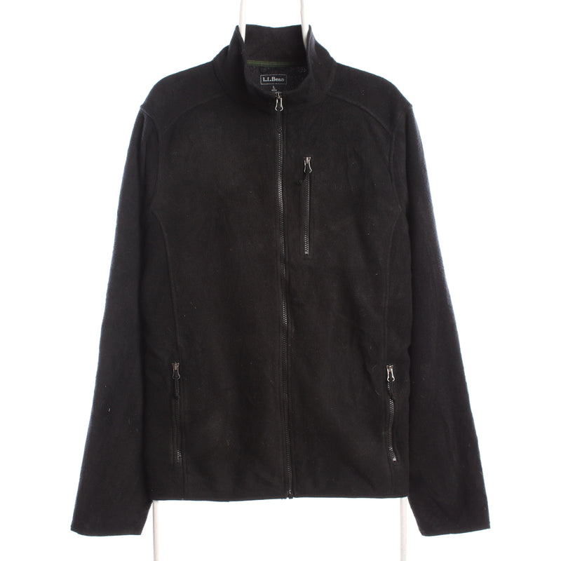 L.L.Bean 90's Full Zip Up Plain Fleece Jumper Large Black