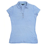 Tommy Hilfiger 90's Quarter Button Short Sleeve T Shirt Small Blue