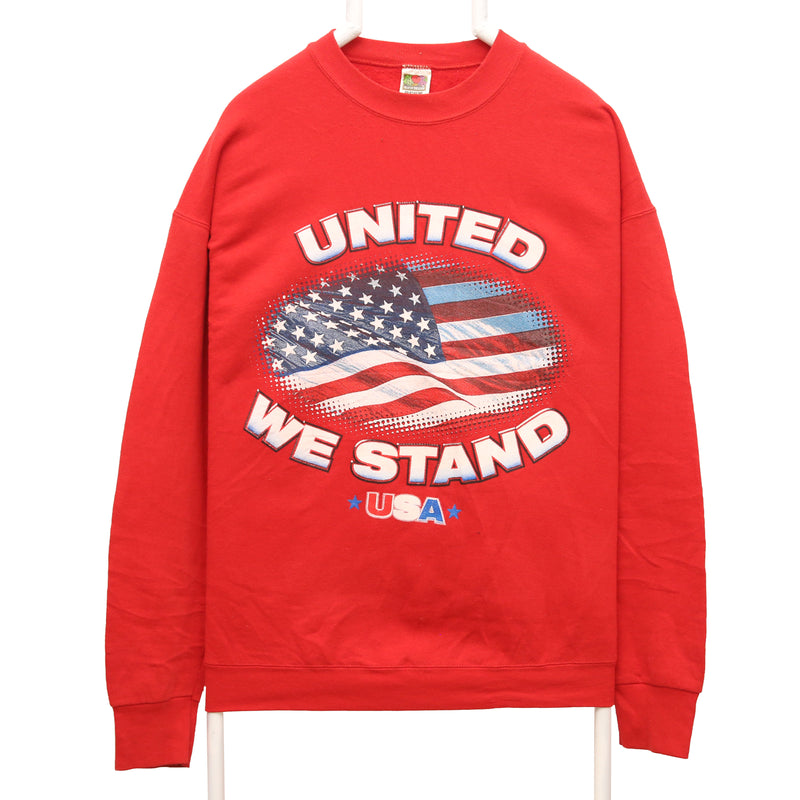 Fruit of the Loom 90's United We Stand Crewneck Sweatshirt XLarge Red