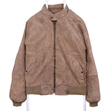 London Fog 90's Full Zip Up Leather Jacket Large (missing sizing label) Beige Cream
