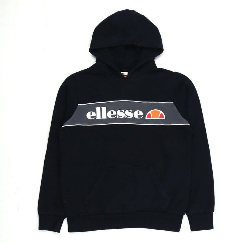 ellesse 90's Spellout Pullover Hoodie Small (missing sizing label) Black