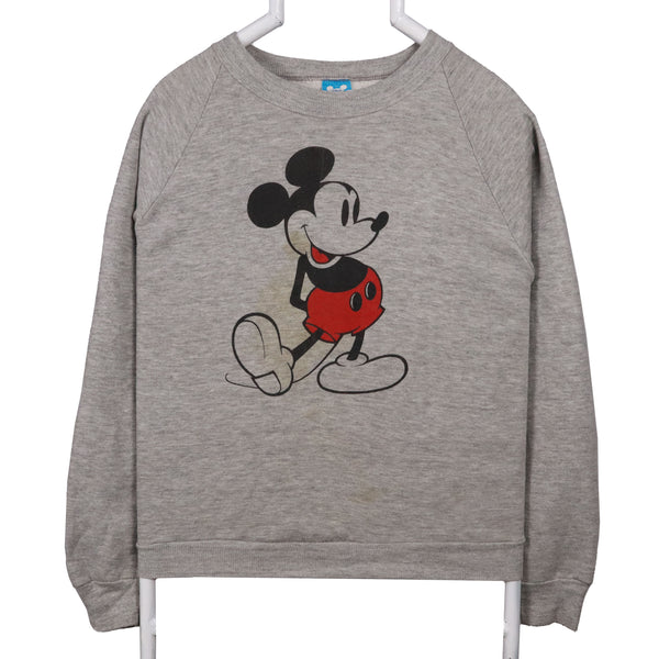 Disney 90's Mickey Mouse Crewneck Sweatshirt Large Grey