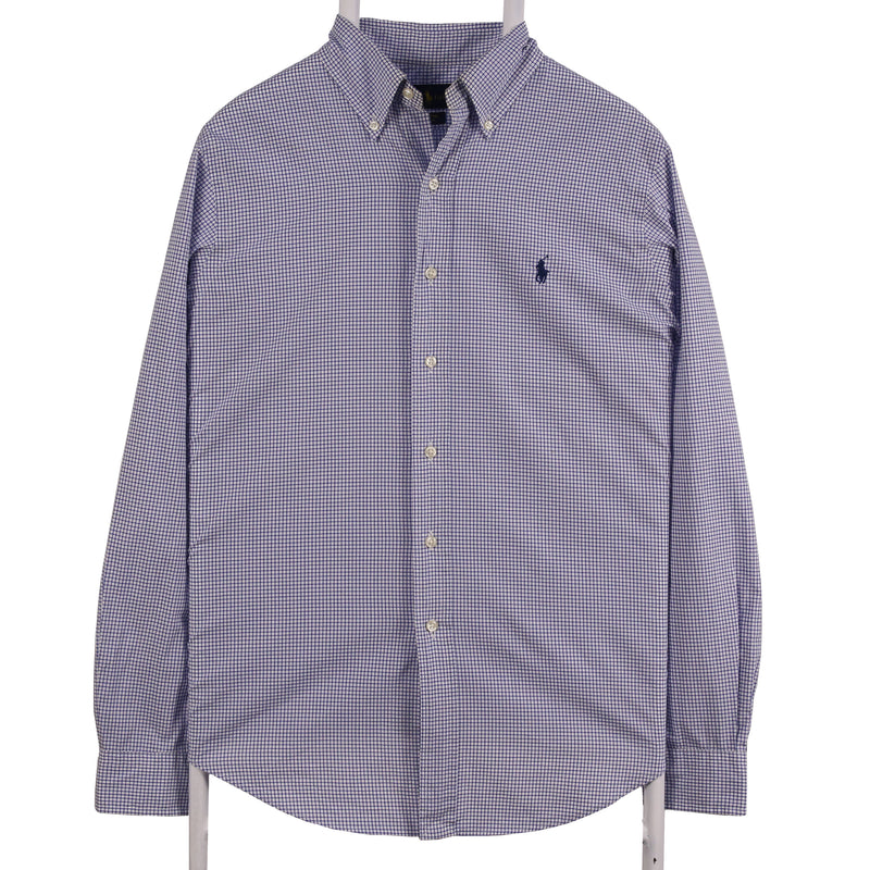 Polo Ralph Lauren 90's Long Sleeve Button Up Check Shirt Small Blue