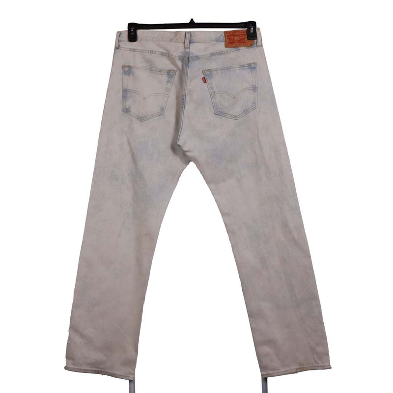Levi's 90's 501 Denim Light Wash Straight Leg Jeans / Pants 36 x 32 White