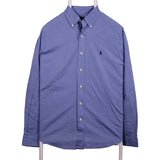 Polo Ralph Lauren 90's Long Sleeve Button Up Plain Shirt Medium Blue