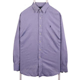 Polo Ralph Lauren 90's Plain Long Sleeve Button Up Shirt Large Blue