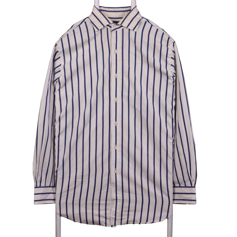 Polo Ralph Lauren 90's Button Up Long Sleeve Striped Shirt Large Blue