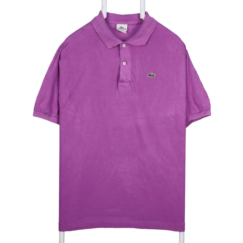 Lacoste 90's Collared Short Sleeve Quarter Button Polo Shirt Large Purple