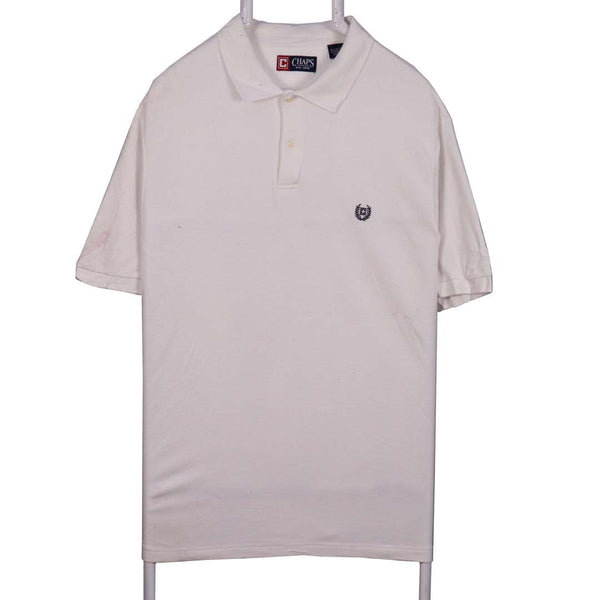 Chaps 90's Short Sleeve Button Up Polo Shirt XLarge White