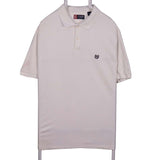 Chaps 90's Short Sleeve Button Up Polo Shirt XLarge White