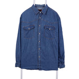 Royal 90's Denim Long Sleeve Button Up Shirt Medium Blue
