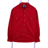 Bestin Town 90's Plain Long Sleeve Button Up Shirt Small Red