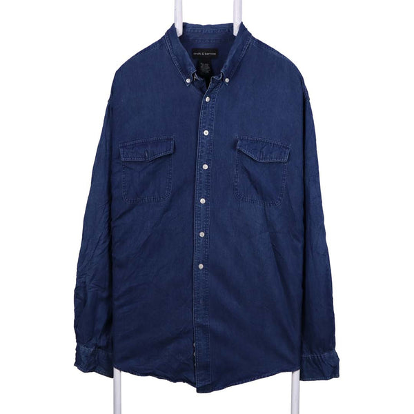 Croft And Barrow 90's Button Up Long Sleeve Shirt XLarge Blue