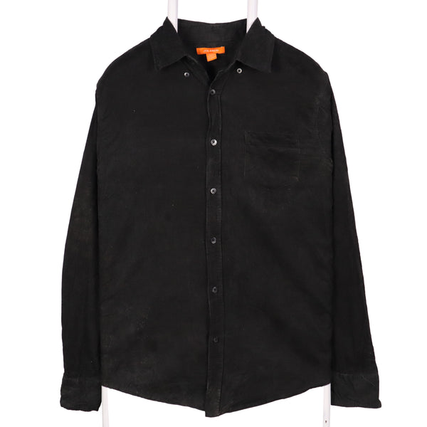 Joe Fresh 90's Corduroy Long Sleeve Button Up Shirt Small Black