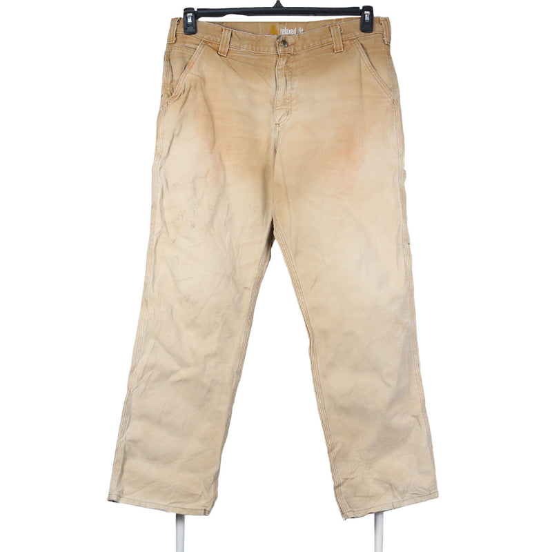 Carhartt 90's Relaxed Fit Carpenter Workwear Denim Trousers / Pants 36 x 30 Beige Cream