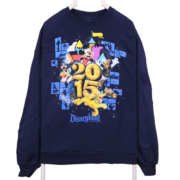 Hanes 90's Disneyland 2015 Sweatshirt XXLarge (2XL) Blue