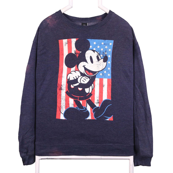 Disney 90's Mickey Mouse Crewneck Sweatshirt Small Navy Blue