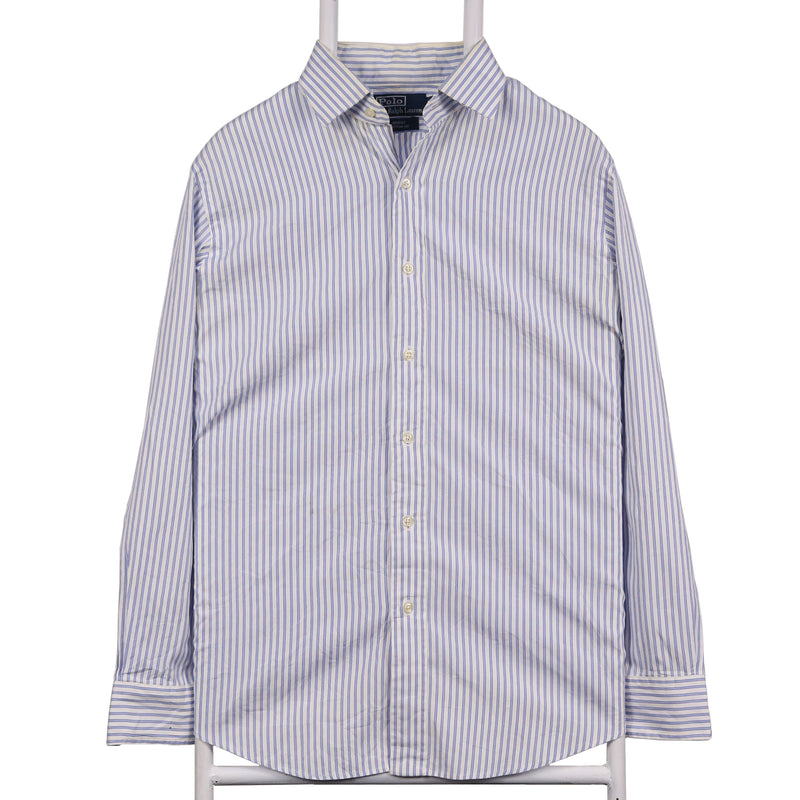 Polo Ralph Lauren 90's Long Sleeve Button Up Striped Shirt XLarge Blue