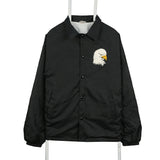 Auburn 90's Button Up Nylon Sportswear small logo Bomber Jacket Large Black