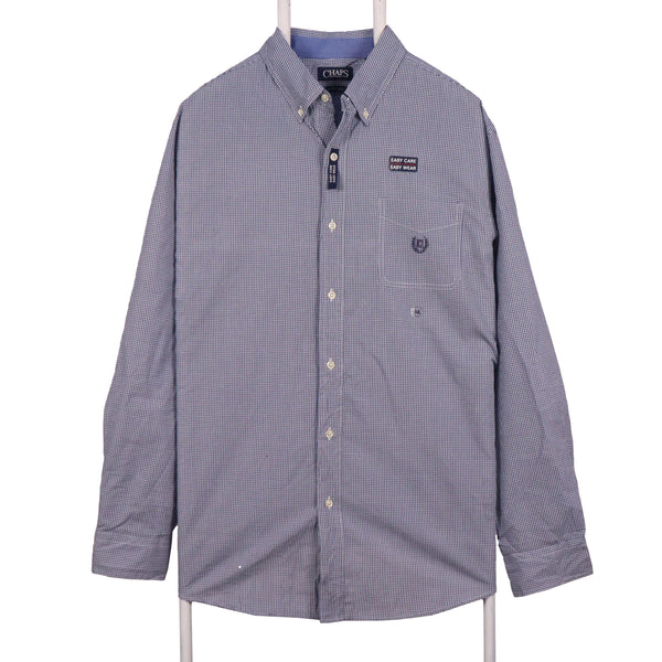 Chaps 90's Long Sleeve Button Up Shirt XLarge Blue