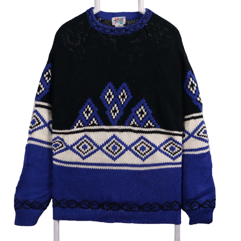 Pazzo 90's Aztec Knitted Long Sleeve Jumper Medium Black