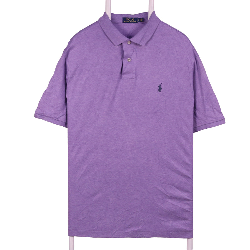 Polo Ralph Lauren 90's Short Sleeve Button Up Polo Shirt Large Purple