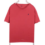 Polo Ralph Lauren 90's Short Sleeve V Neck Single Stitch T Shirt Large Pink