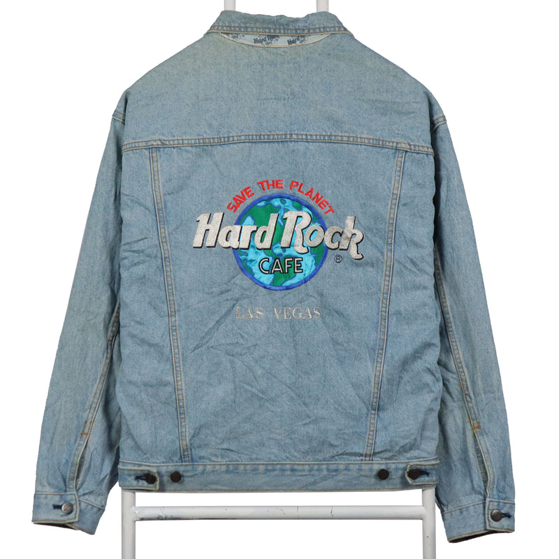 Hard Rock Cafe 90's Las Vegas Button Up Denim Jacket Medium Blue