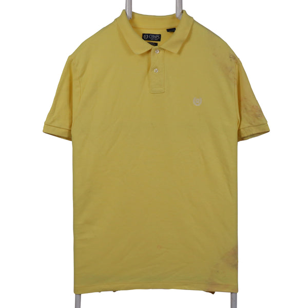 Chaps 90's Short Sleeve Button Up Polo Shirt Large Yellow