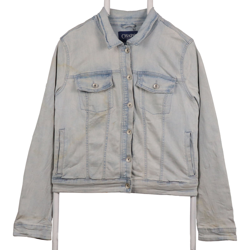 Chaps 90's Acid Wash Button Up Long Sleeve Denim Jacket Large Blue