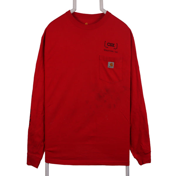 Carhartt 90's CSX Long Sleeve Sweatshirt Large Burgundy Red