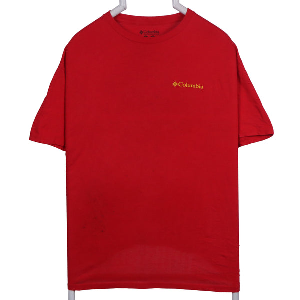 Columbia 90's Short Sleeve Back Print T Shirt XLarge Red