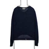 Calvin Klein 90's Knitted V Neck Sweatshirt Large Navy Blue