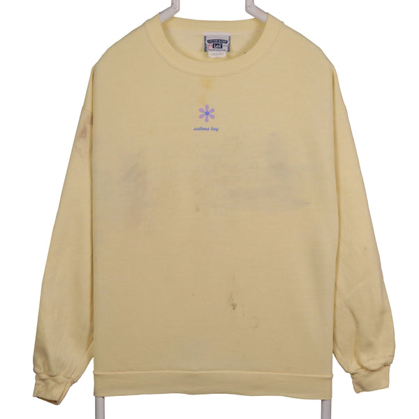 Lee 90's Sutton Bay Crewneck Sweatshirt Large Yellow