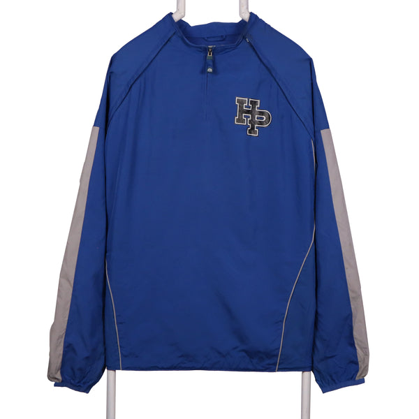 Majestic 90's Quarter Zip Windbreaker Jacket XLarge Blue