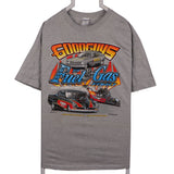 Gildan 90's GoodGuys Racing Spellout Logo Back Print T Shirt XLarge Grey