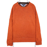 Tommy Hilfiger 90's Knitted Heavyweight Crewneck Jumper / Sweater XXLarge (2XL) Orange