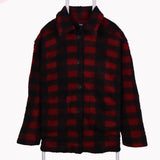 Lee 90's Lumberjack Wool Button Up Fleece Jumper XLarge Black