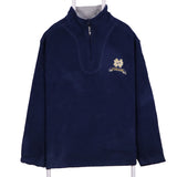 Starter 90's Notre Dame small logo Quarter Zip Fleece Jumper Large Blue