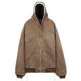 Carhartt 90's Hooded Heavyweight Zip Up Workwear Jacket XXXXLarge (4XL) Brown