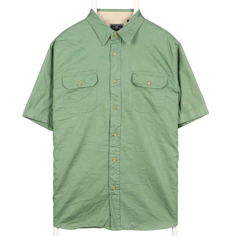 Wrangler 90's Short Sleeve Button Up Shirt Large Green