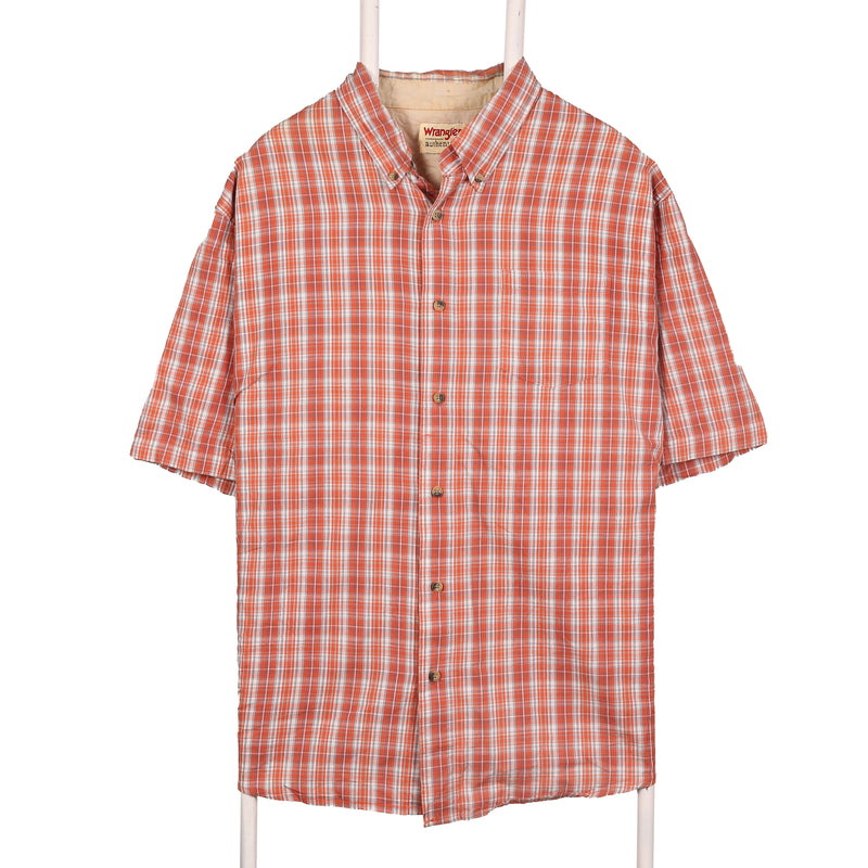 Wrangler 90's Short Sleeve Button Up Check Shirt XLarge Red