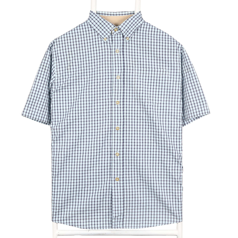 Wrangler 90's Short Sleeve Button Up Check Shirt Small Blue
