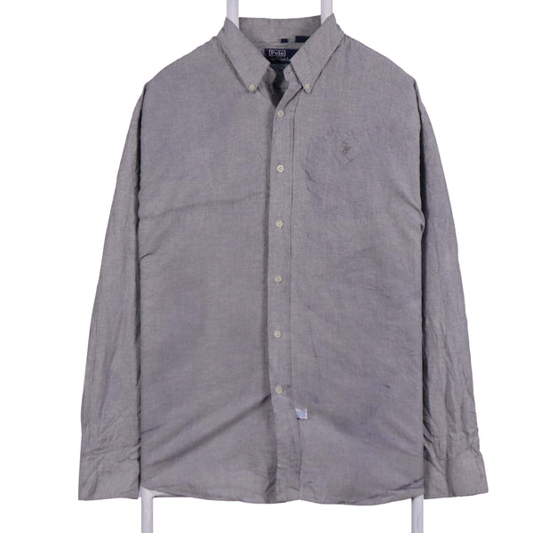 Polo Ralph Lauren 90's Cotton Button Up Shirt XLarge Grey