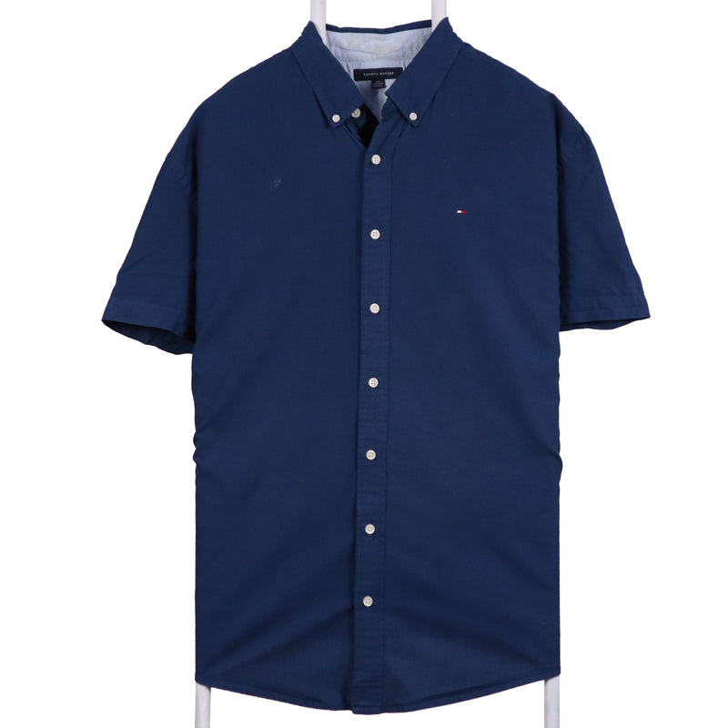 Tommy Hilfiger 90's Button Up Short Sleeve Shirt XXLarge (2XL) Navy Blue