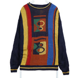 Le Tigre 90's Knitted Crewneck Heavyweight Jumper / Sweater Large Navy Blue